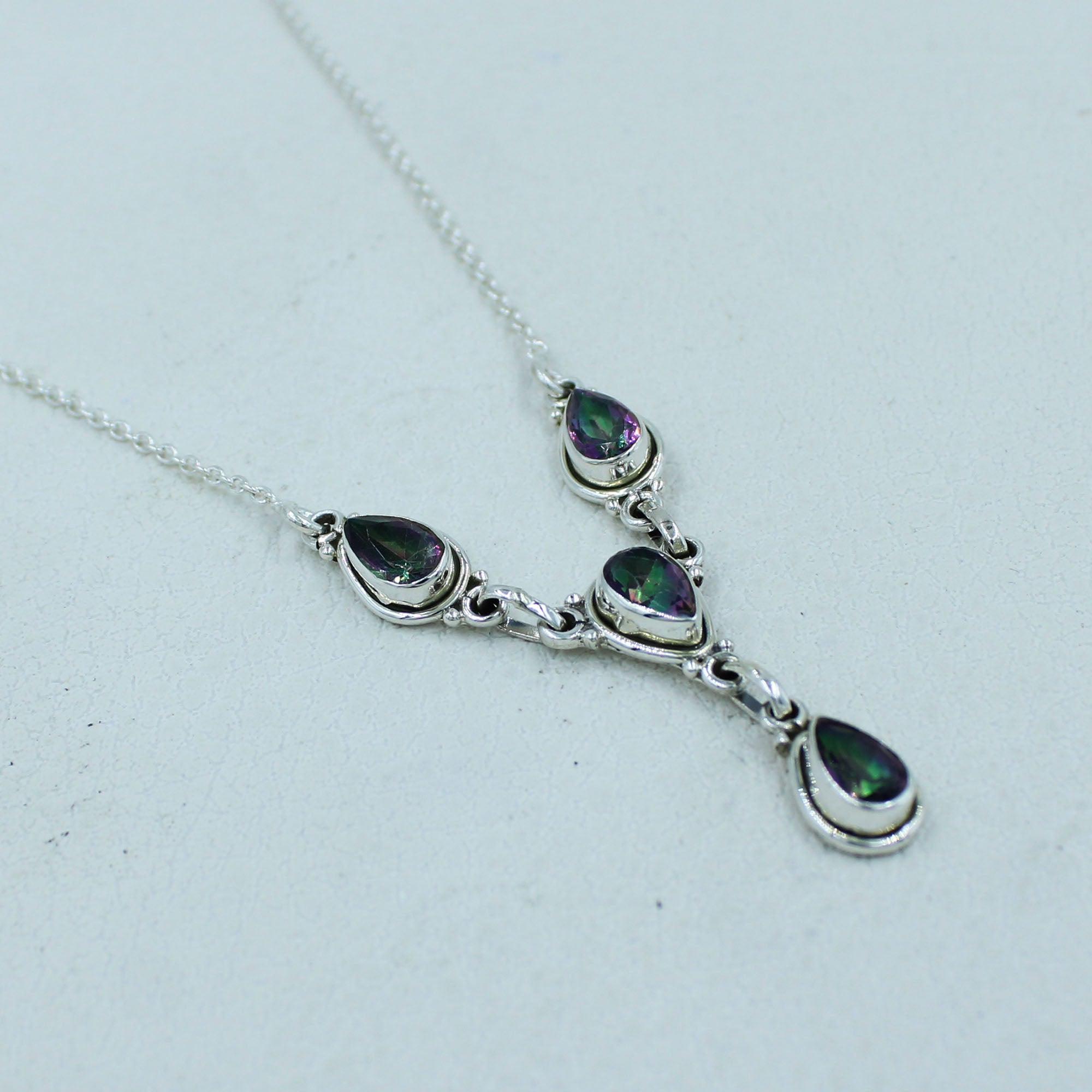 Mystic Quartz Jewelry Necklace in Sterling Silver