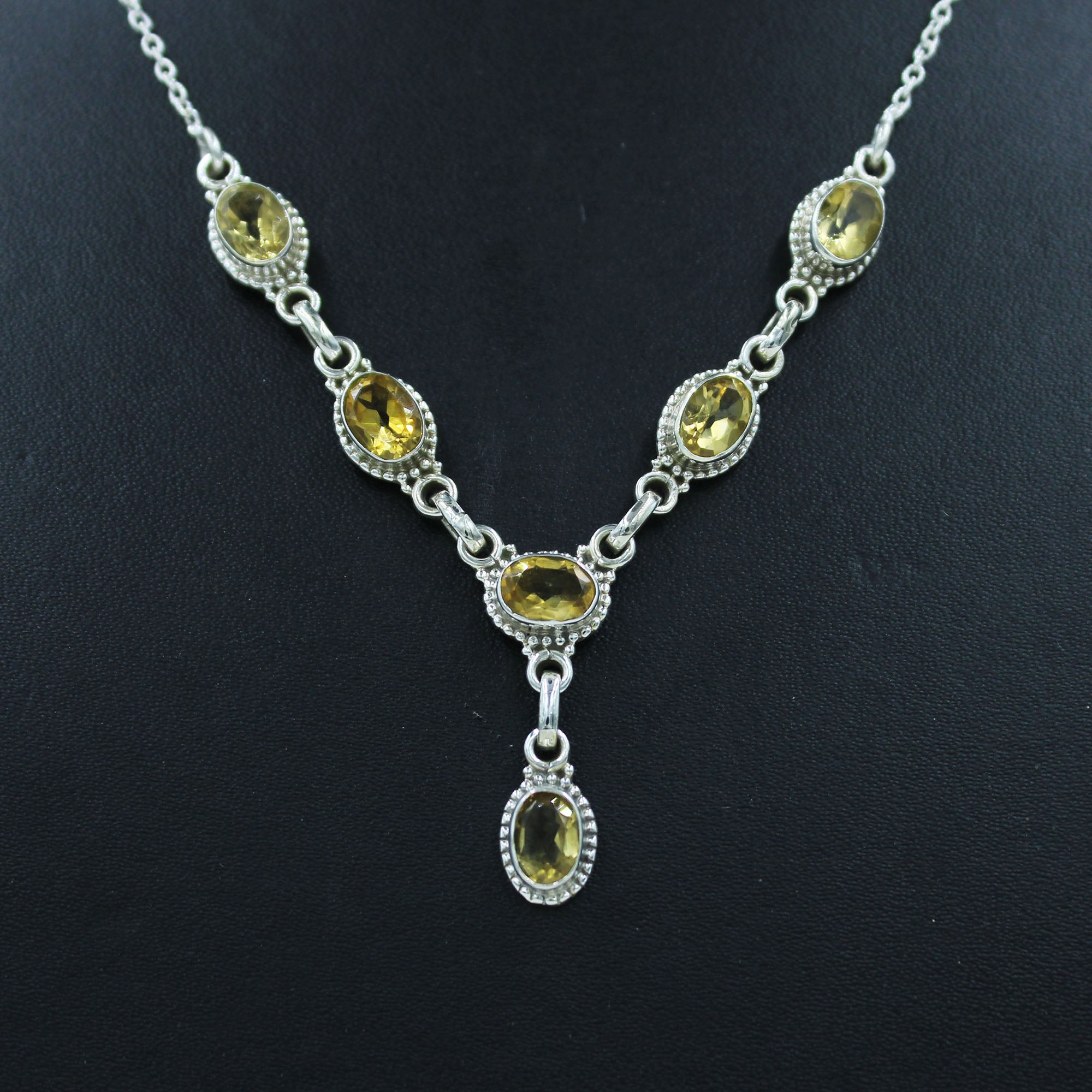 Natural Citrine Necklace Bridal Jewelry