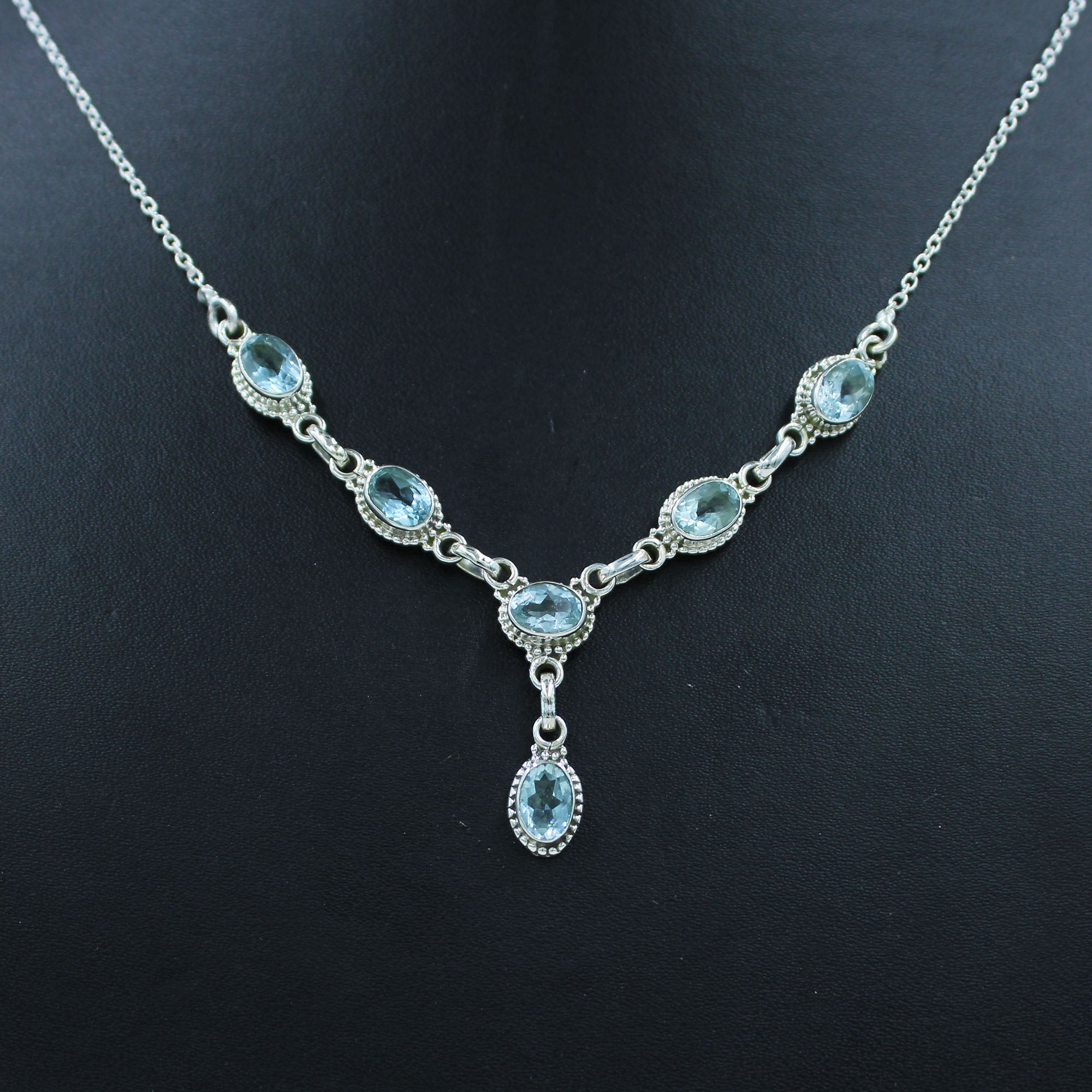 Blue Topaz November Birthstone Jewelry Necklace