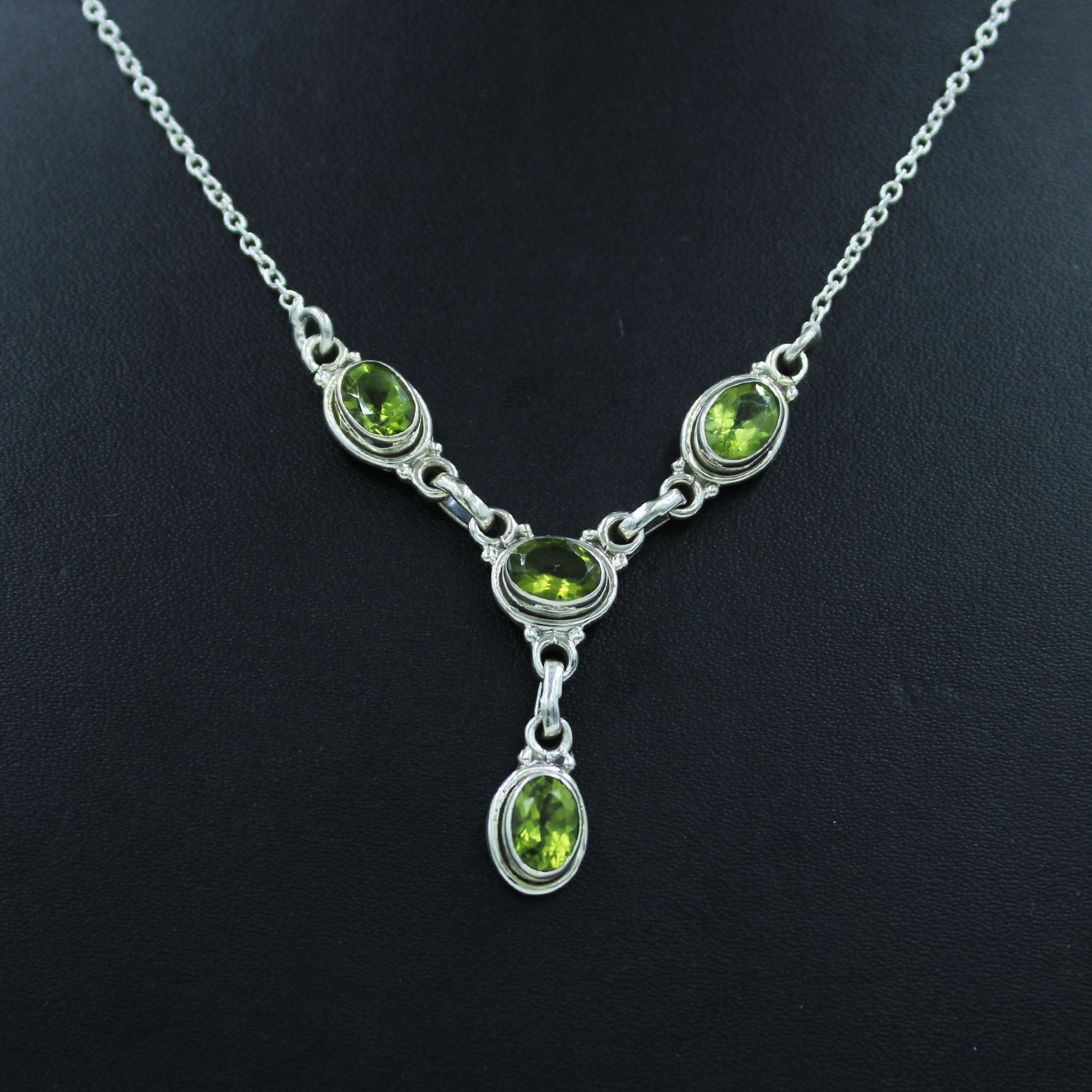 New Design Peridot Sterling Silver Necklace