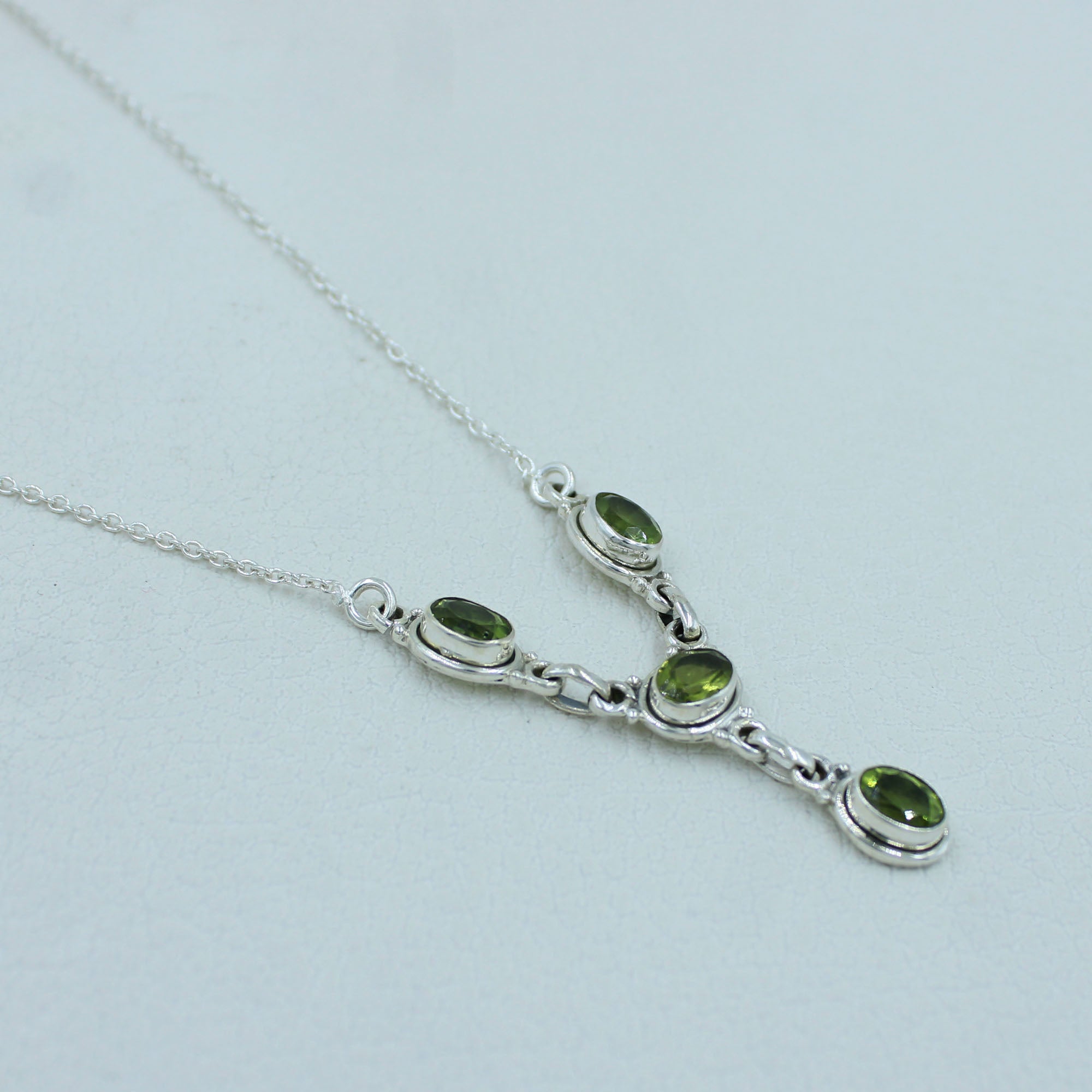New Design Peridot Sterling Silver Necklace