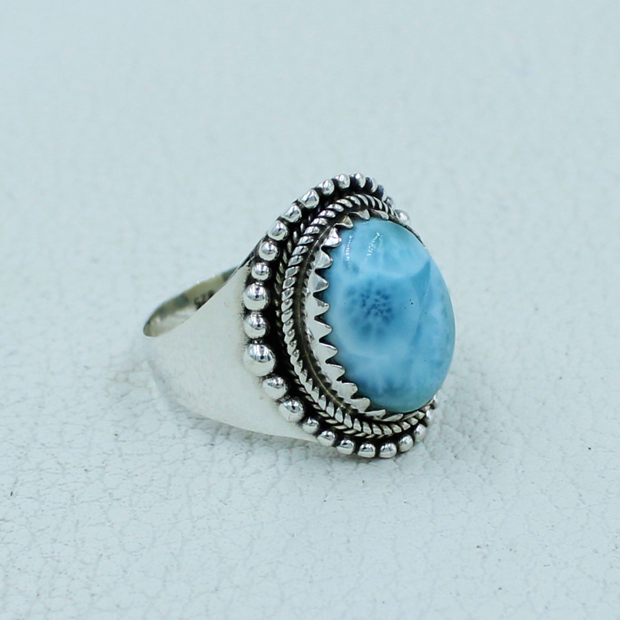 Gorgeous Larimar 925 Silver Ring