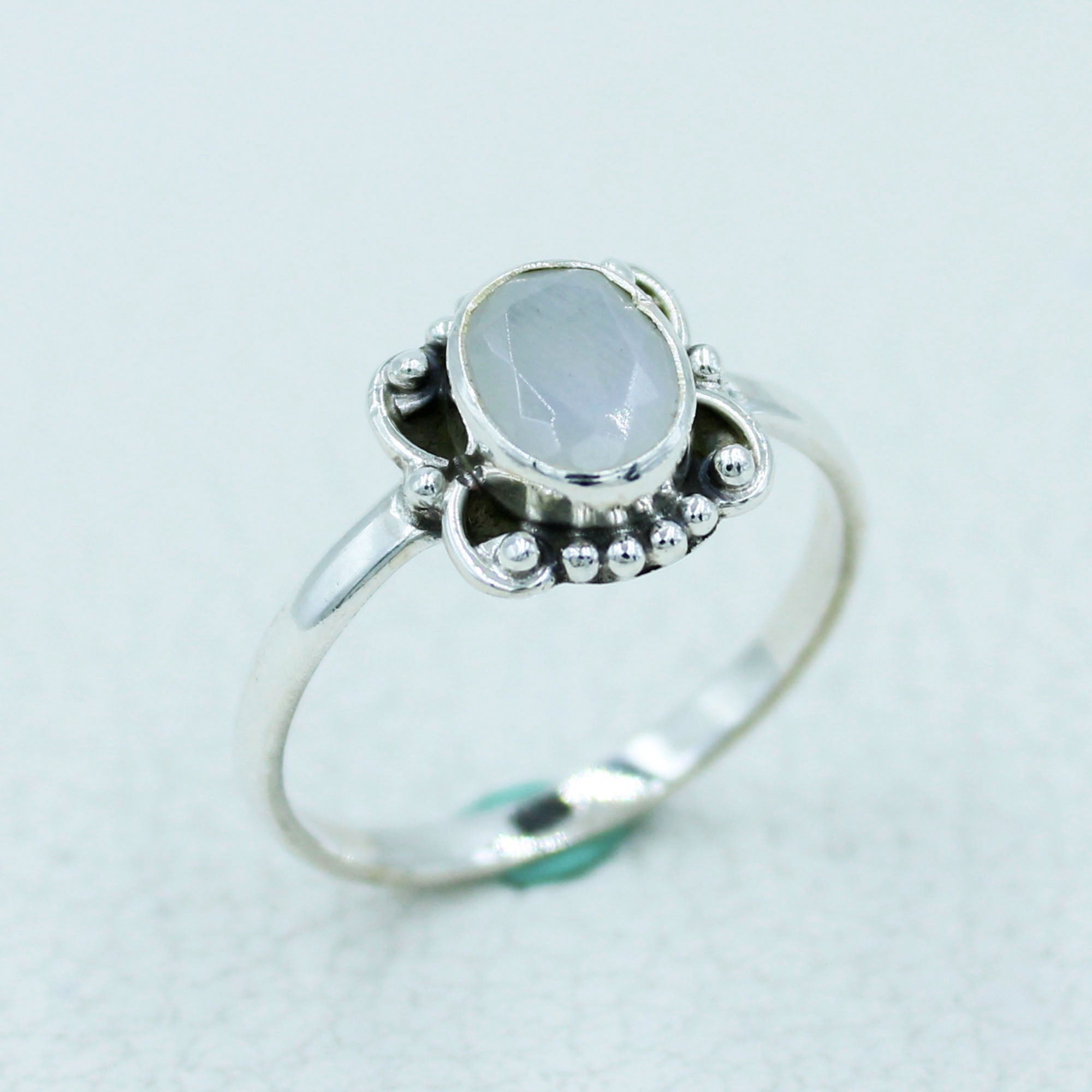 Gorgeous Faceted Moonstone Silver Ring