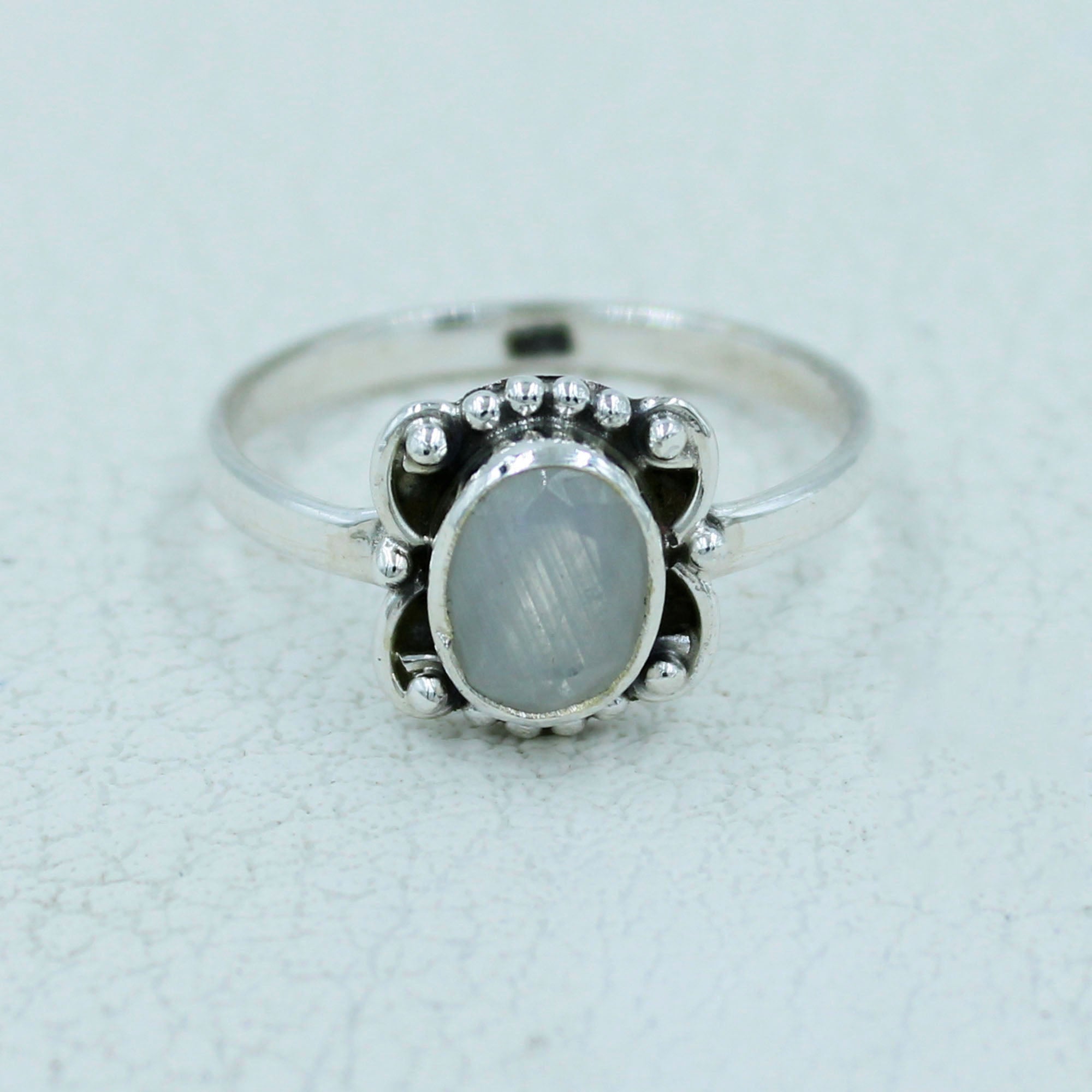 Gorgeous Faceted Moonstone Silver Ring