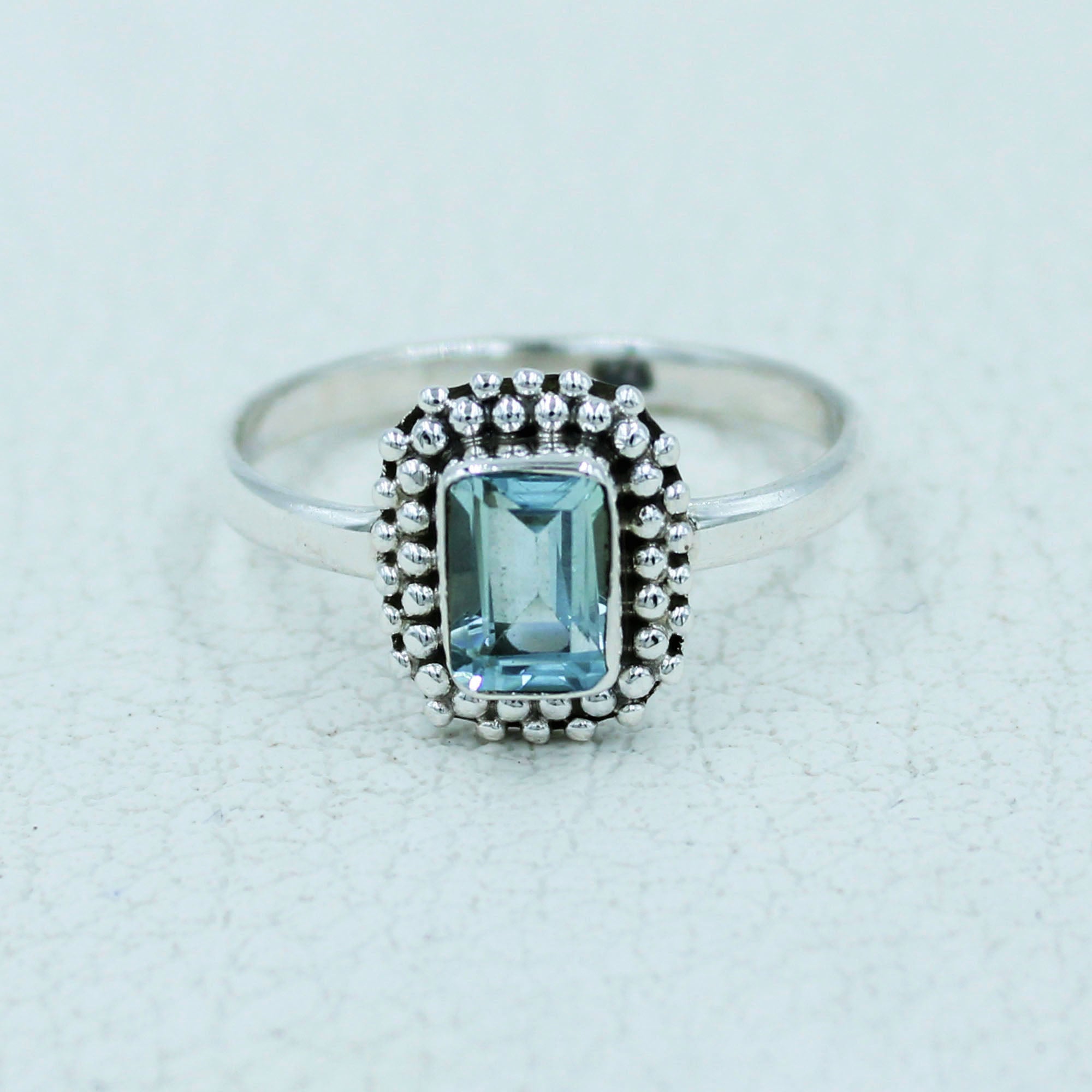 Blue Topaz Sterling Silver Ring