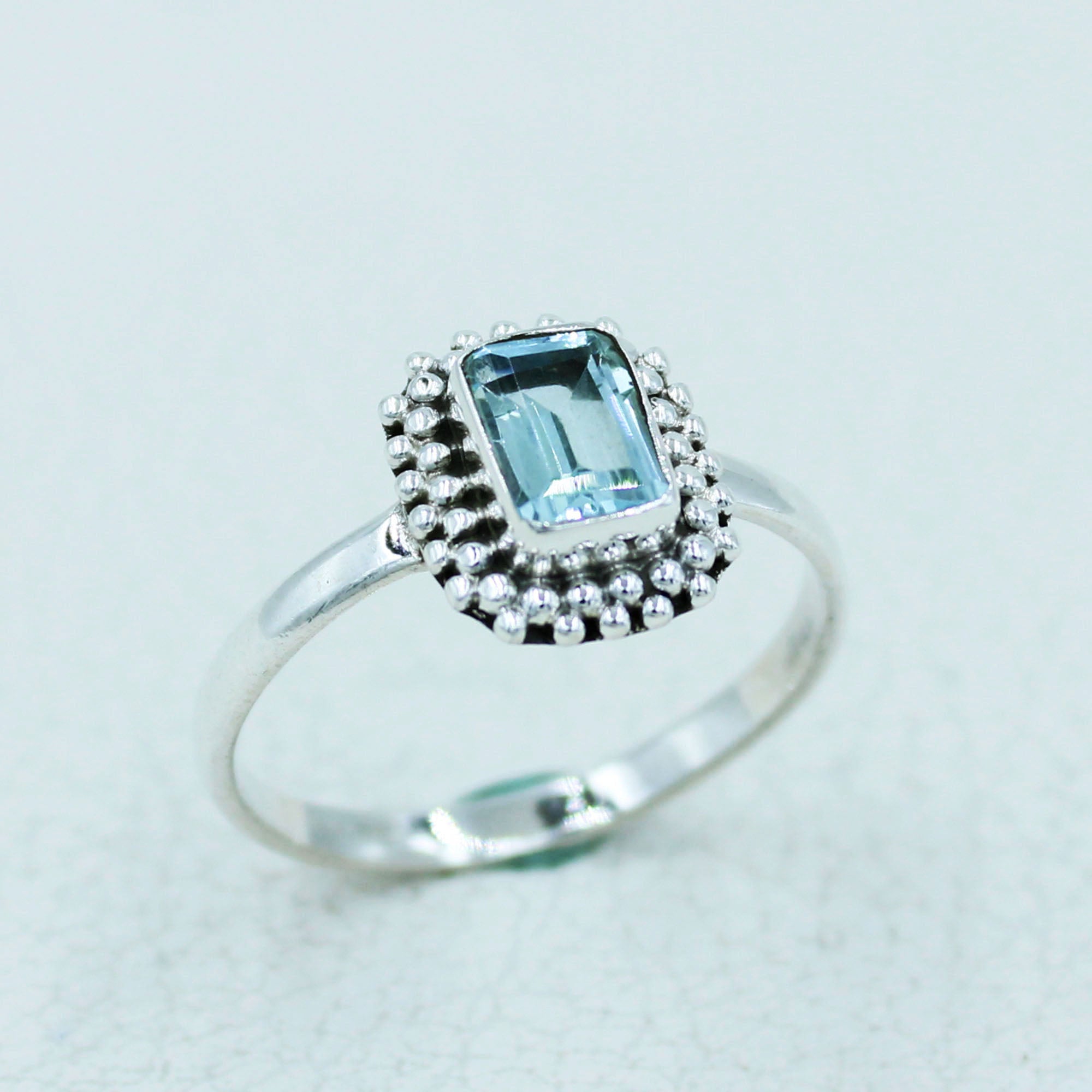 Blue Topaz Sterling Silver Ring