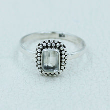 Clear Crystal Quartz 925 Silver Ring