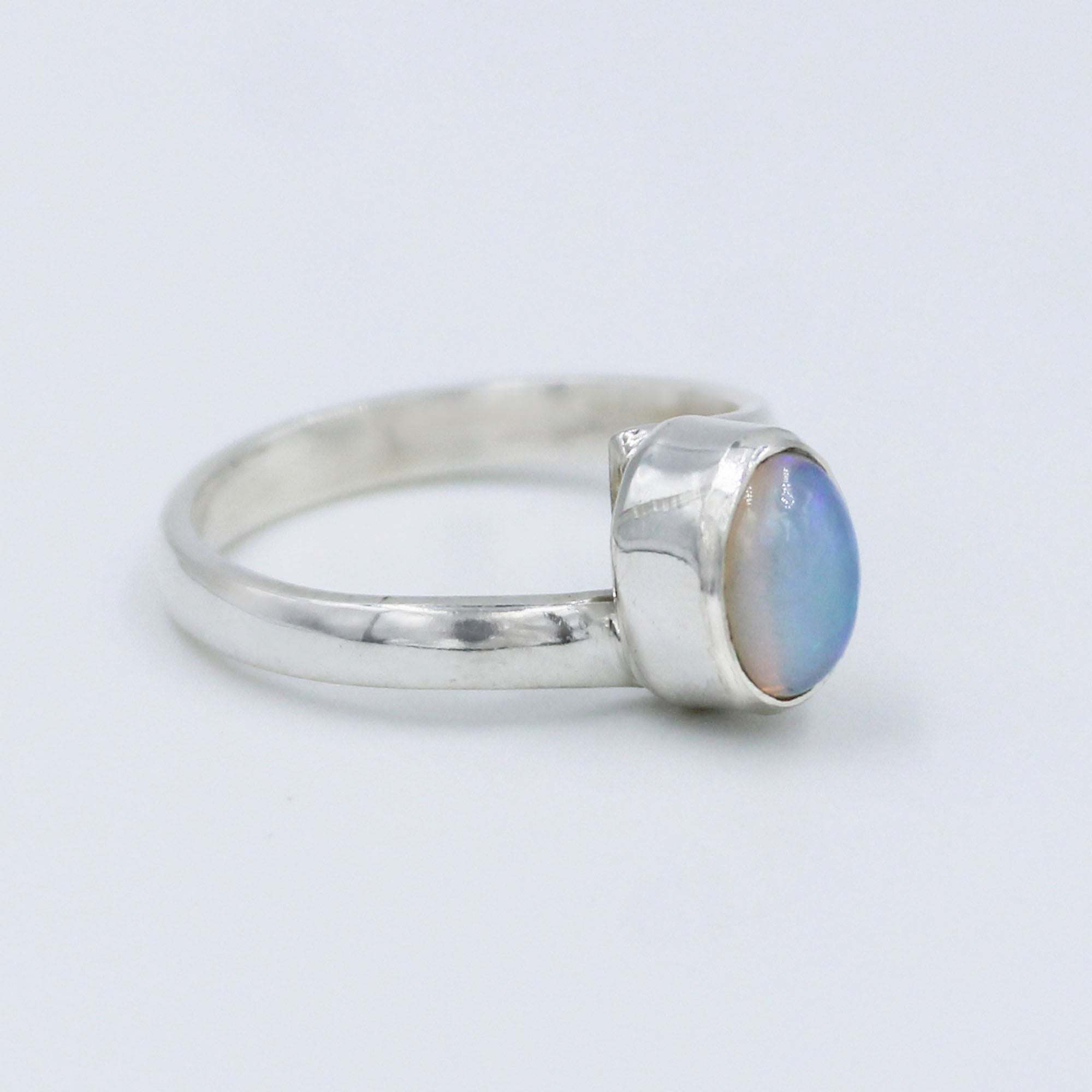 Ethiopian Opal Handmade 925 Silver Ring Size 8