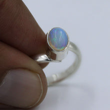 Ethiopian Opal Handmade 925 Silver Ring Size 8