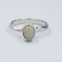 Ethiopian Opal Top Quality Stone Ring, 925 Silver Handmade Oval Shape Ring Size 8