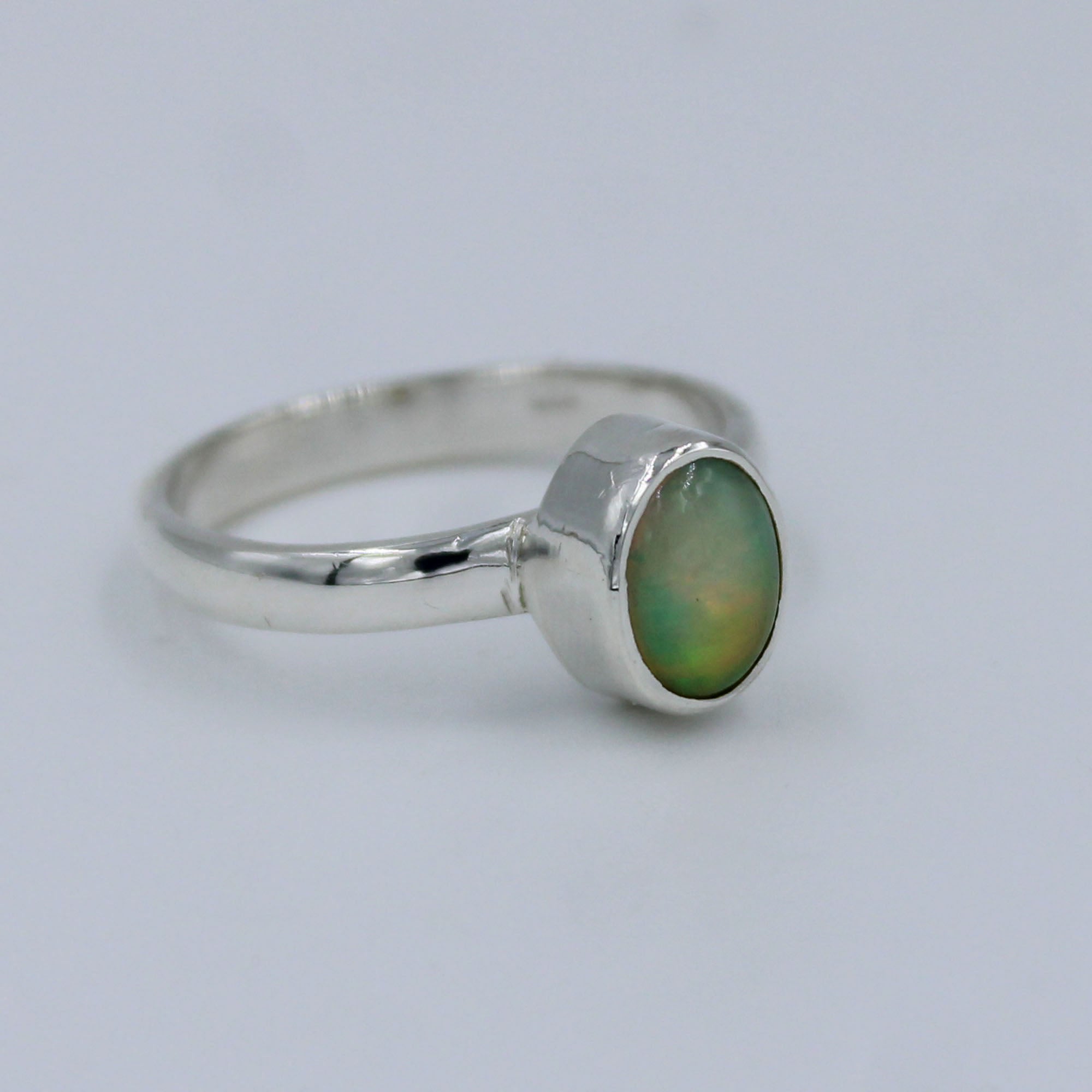Australian Opal Gemstone 925 Sterling Silver Handmade Silver Jewelry Ring Size 8