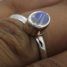 Ethiopian Opal Gemstone Handmade 925 Silver Ring Size 8