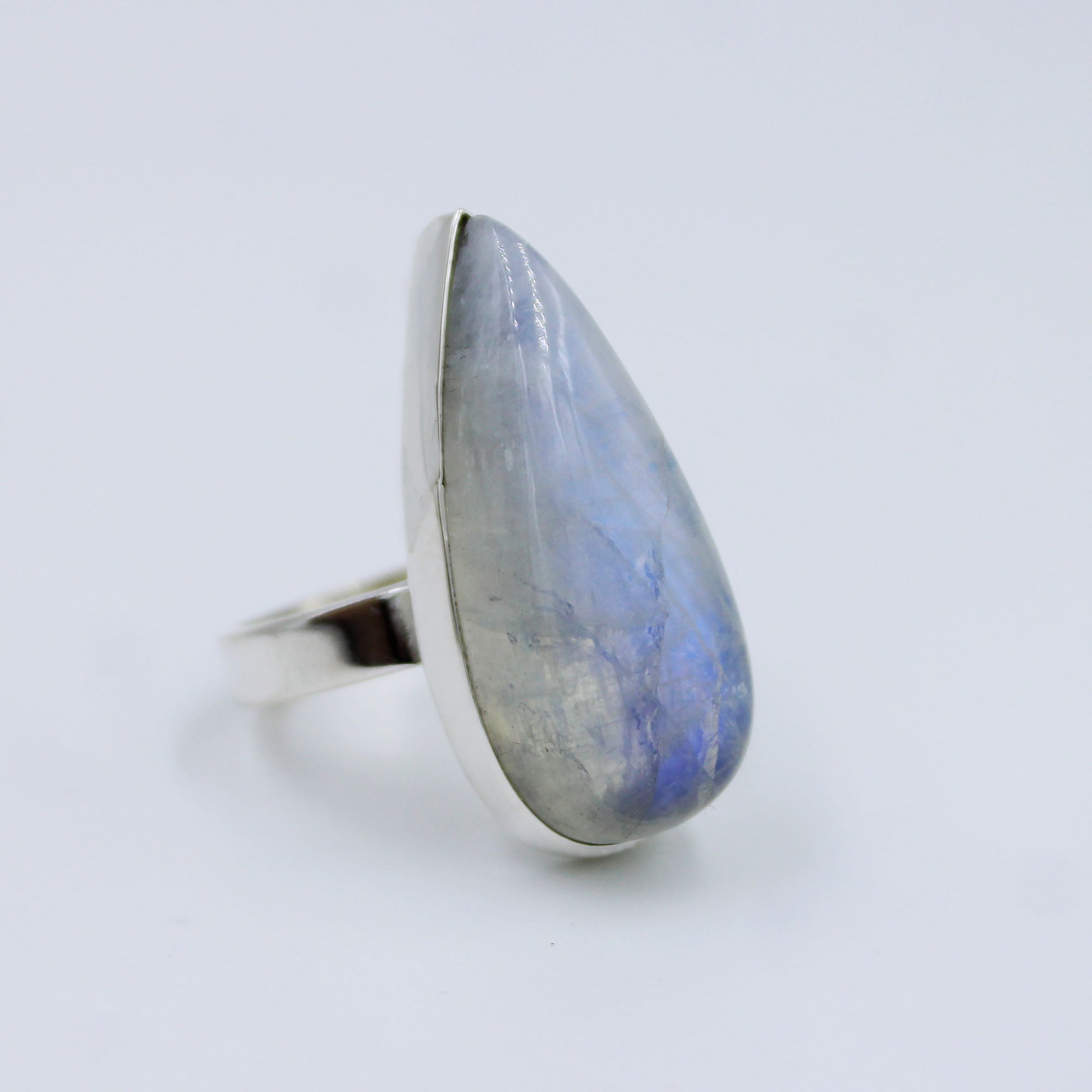 Top Quality Rainbow Moonstone 925 Sterling Silver Handmade Jewelry Ring Size 9