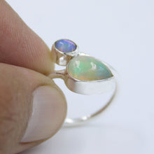 Natural Ethiopian Opal Ring 925 Sterling Silver Handmade Ring Size 9