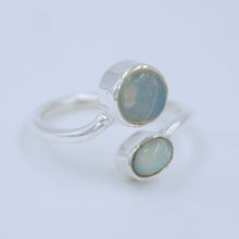 Ethiopian Opal 925 Sterling Silver Handmade Bypass Ring Size 8