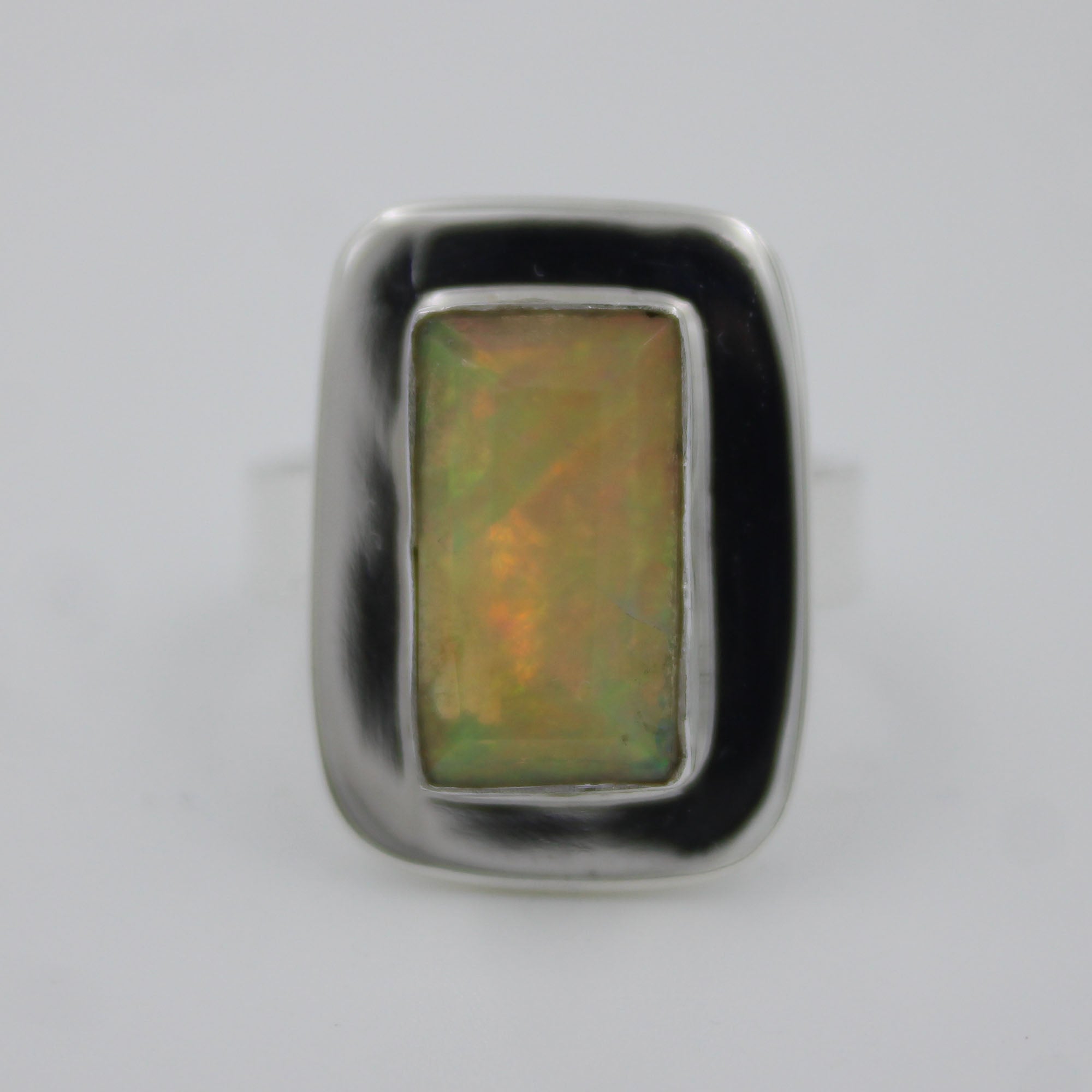 Ethiopian Opal Faceted Stone 925 Sterling Silver Handmade Silver Jewelry Ring 10