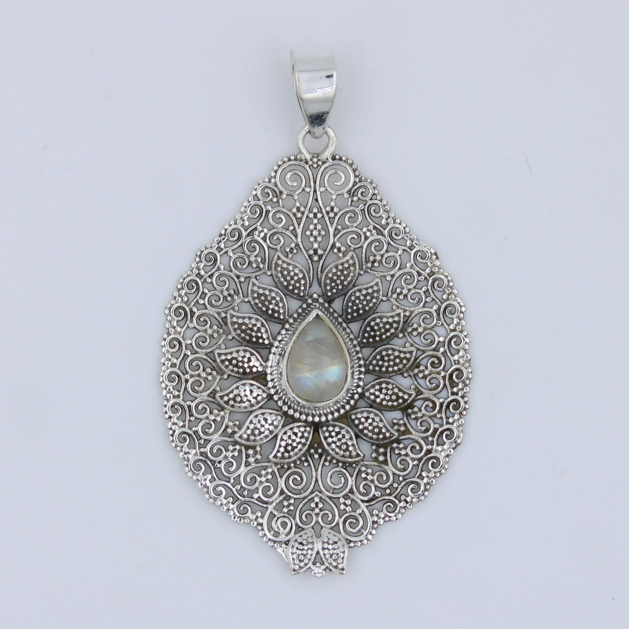 Traditional Indian Designer Amethyst Sterling Silver Pendant