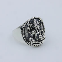 Indian Mythology Wisdom Luck Elephant God Ring Ganesha 925 Silver Ganesh Ring