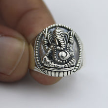 Indian Mythology Wisdom Luck Elephant God Ring Ganesha 925 Silver Ganesh Ring