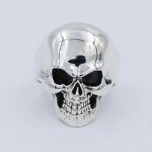 Gothic Skull Sterling Silver Men Ring - Biker Jewelry