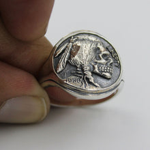 Skull Sterling Silver Ring, 925 Silver Skull Jewelry