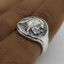Skull Sterling Silver Ring, 925 Silver Skull Jewelry