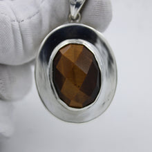 Amazing Large Tiger Eye 925 Silver Pendant