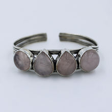 Natural Rose Quartz 925 Silver Handmade Designer Bangle Christmas Gift