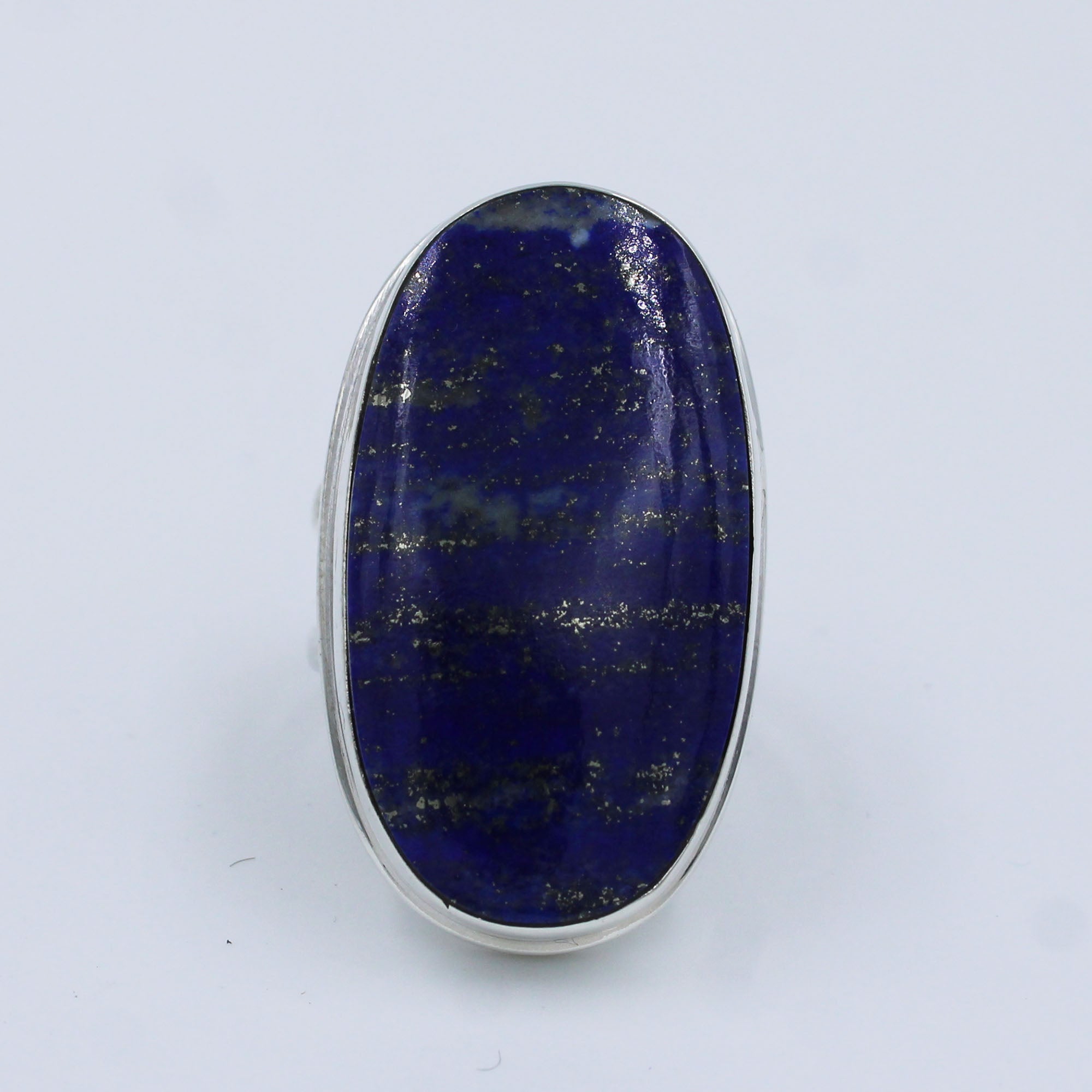 Natural Lapis Lazuli Stone 925 Sterling Silver Handmade Ring Size 7