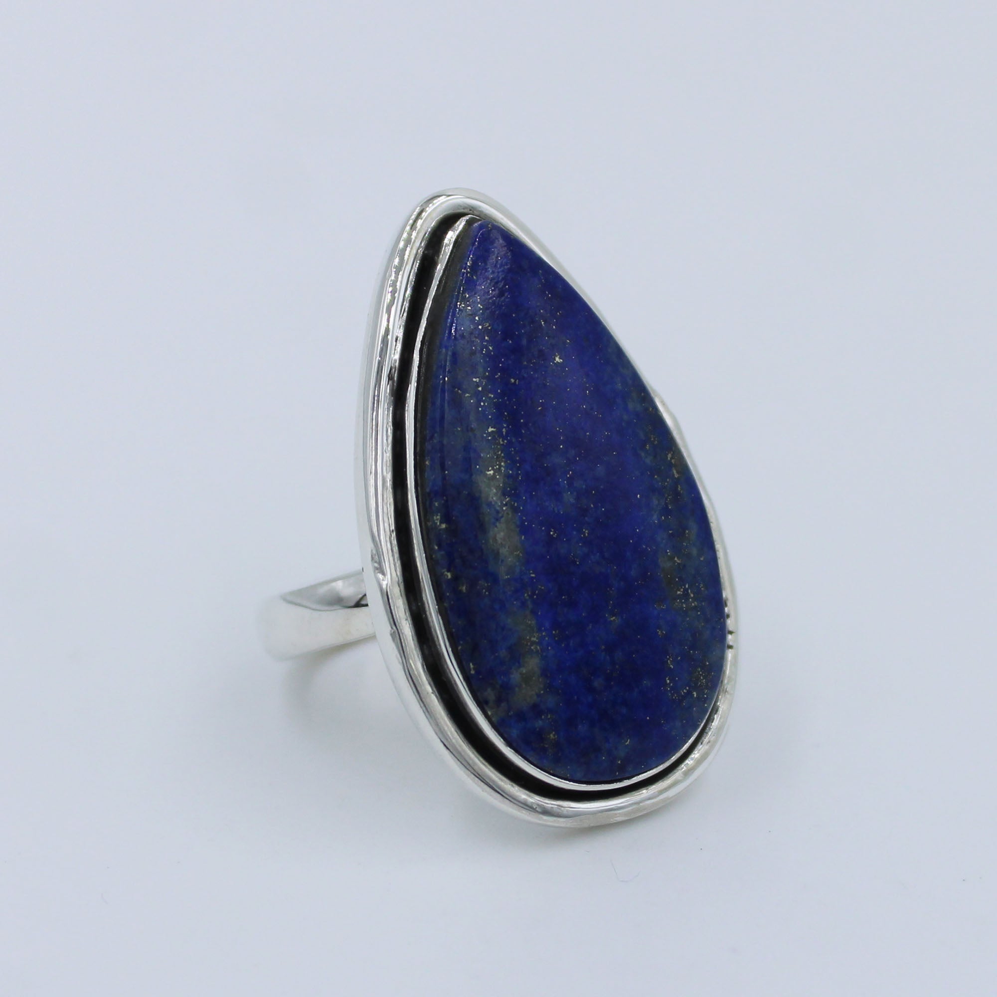 Natural Lapis Lazuli Gemstone Ring 925 Sterling Silver Handmade Ring