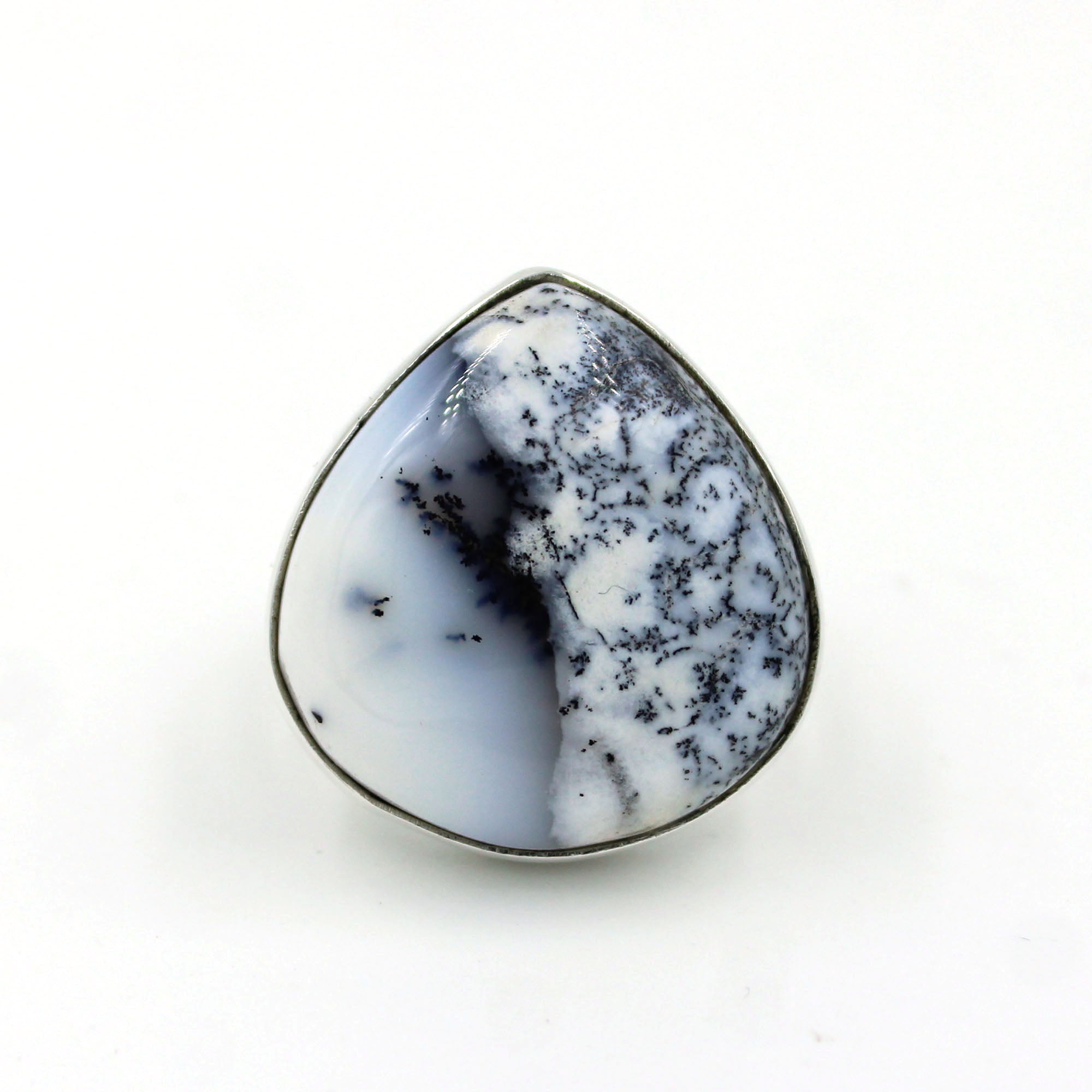 Dendritic Opal 925 Sterling Silver Handmade Ring Size 9