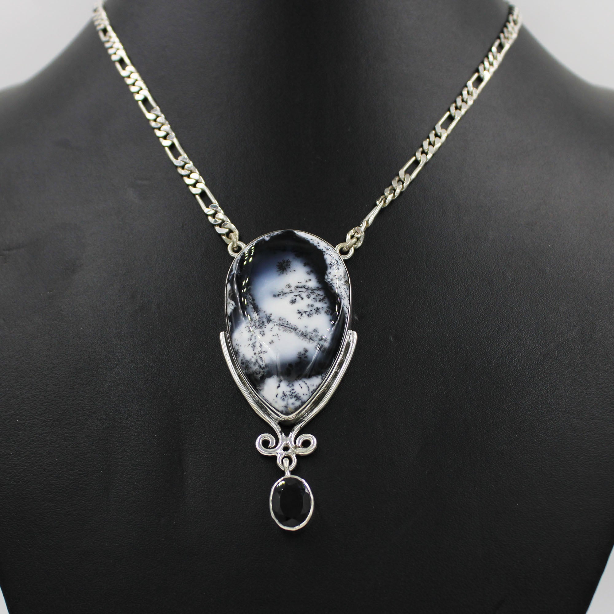 One of a Kind Dendritic Opal Chain Necklace