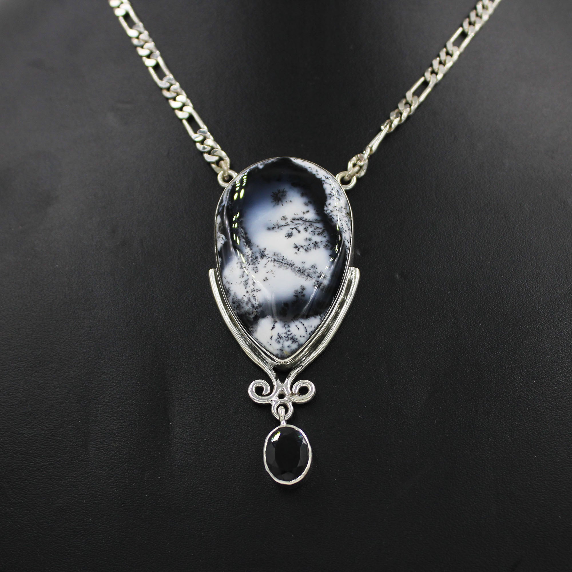 One of a Kind Dendritic Opal Chain Necklace