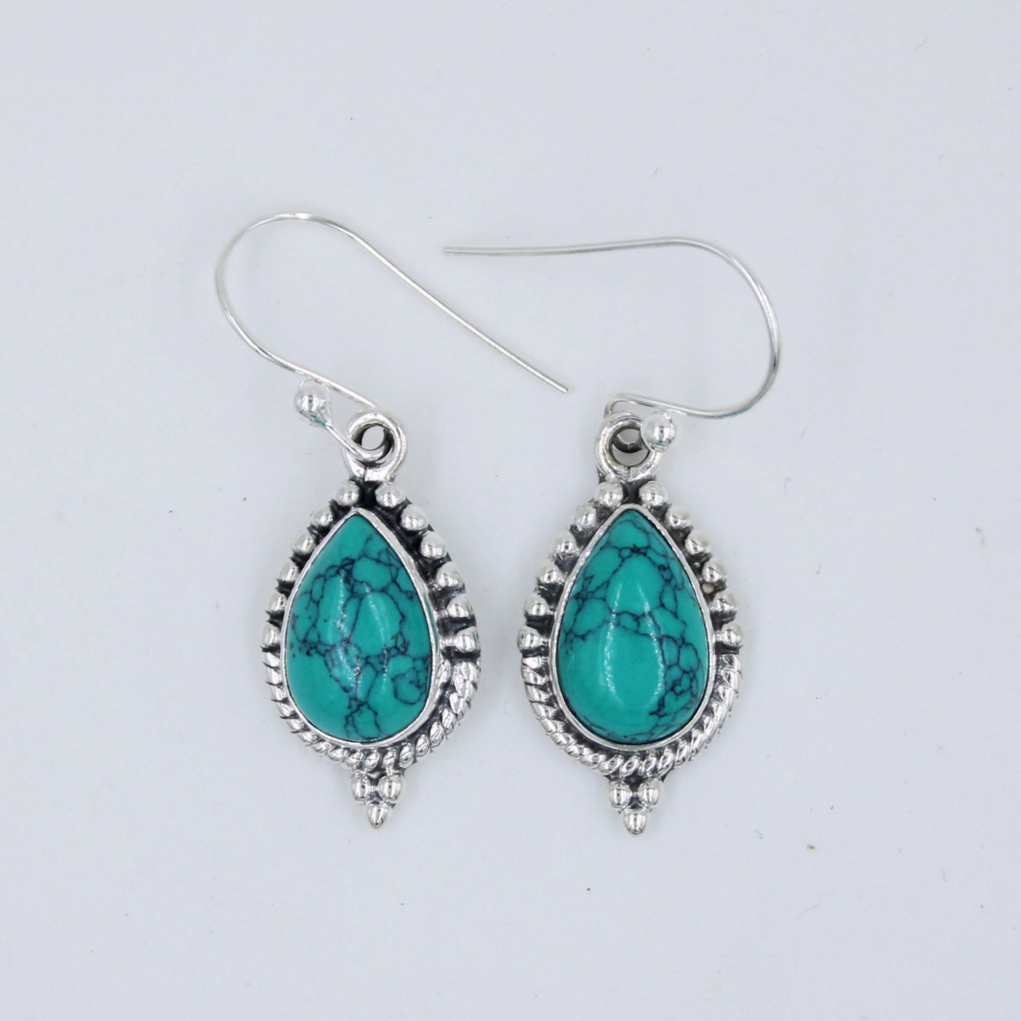 925 Sterling Silver Turquoise Dangle Earrings