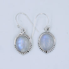 Natural Labradorite Gemstone Dangle Silver Earrings