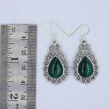 Green Malachite Ethnic Design Earrings - Malachite Jewelry
