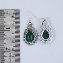 Green Malachite Ethnic Design Earrings - Malachite Jewelry