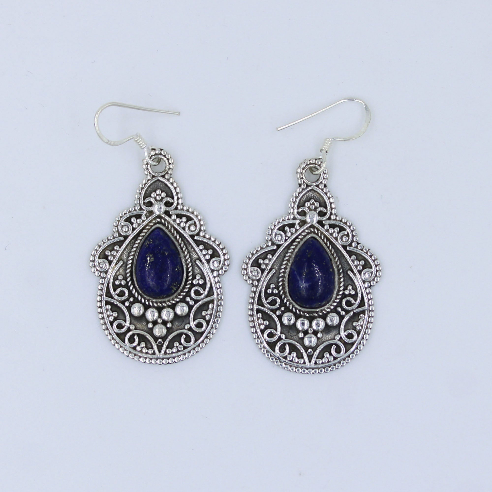 Lapis Lazuli Jewelry 925 Sterling Silver Designer Earrings