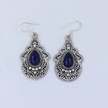 Lapis Lazuli Jewelry 925 Sterling Silver Designer Earrings