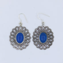 Chalcedony Cabochon 925 Sterling Silver Dangle Earrings