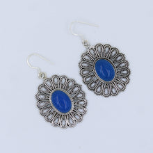 Chalcedony Cabochon 925 Sterling Silver Dangle Earrings