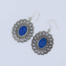 Chalcedony Cabochon 925 Sterling Silver Dangle Earrings