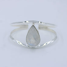 Blue Fire Rainbow Moonstone 925 Silver Cuff Bangle Jewelry