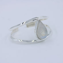 Blue Fire Rainbow Moonstone 925 Silver Cuff Bangle Jewelry