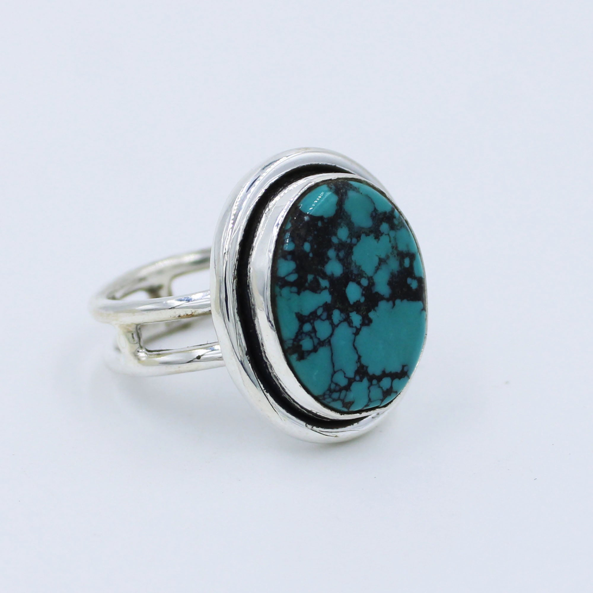 Tibetan Turquoise Gemstone 925 Silver Ring