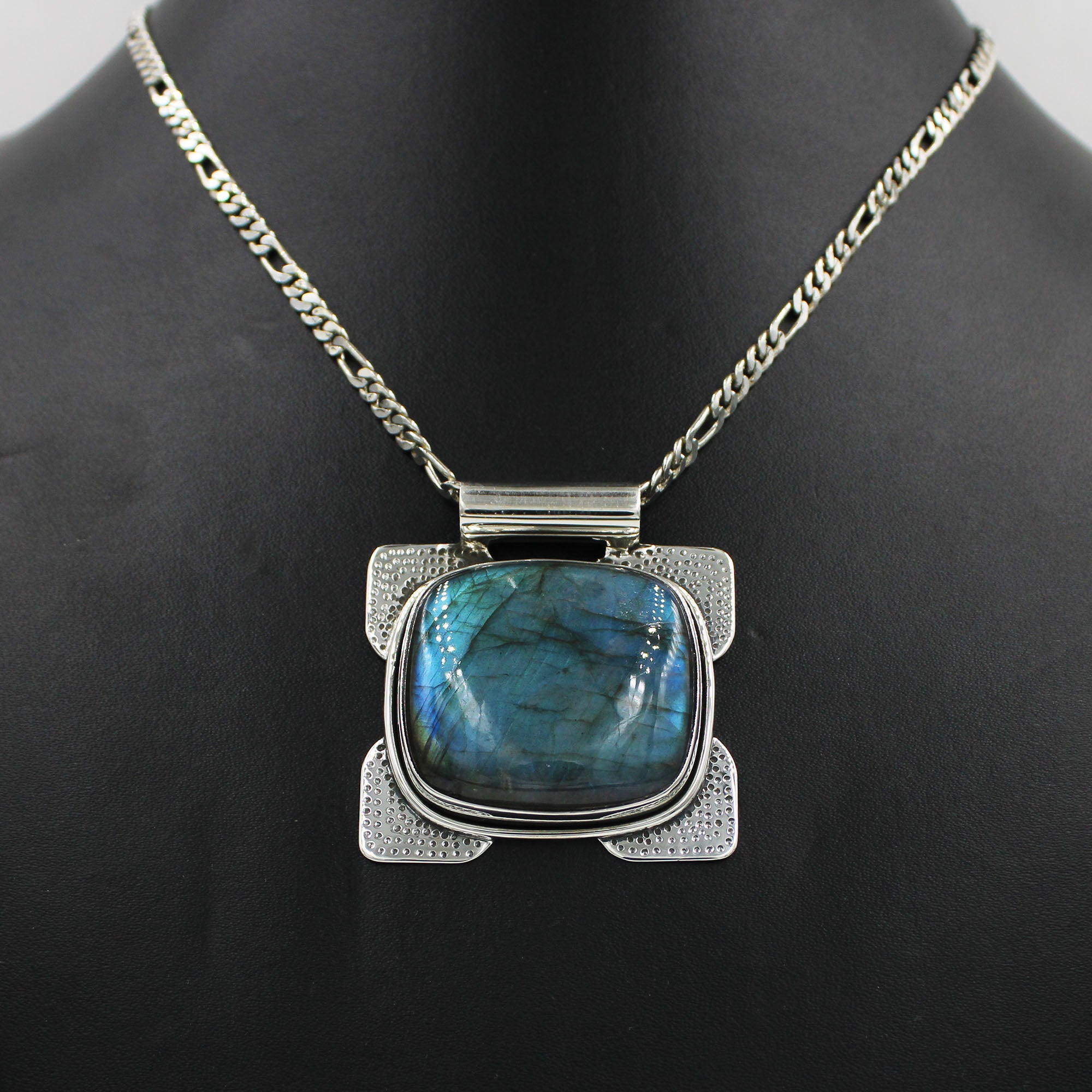 Blue Labradorite Chain Necklace - Best Gift for Mother