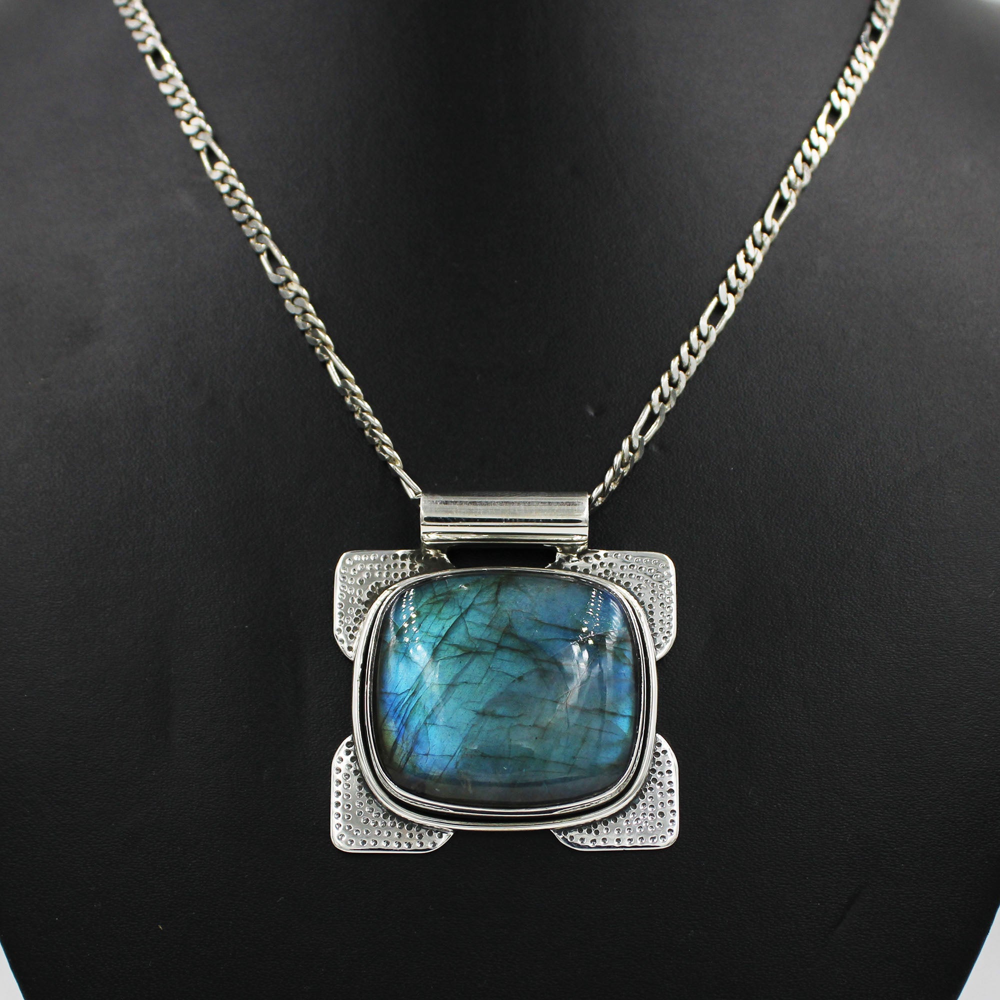 Blue Labradorite Chain Necklace - Best Gift for Mother