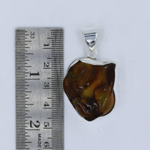 Celtic Pattern Amber Silver Pendant