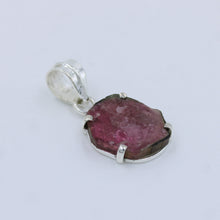 Pink Tourmaline Slice 925 Silver Pendant