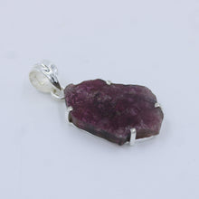 Pink Tourmaline Slice 925 Silver Pendant